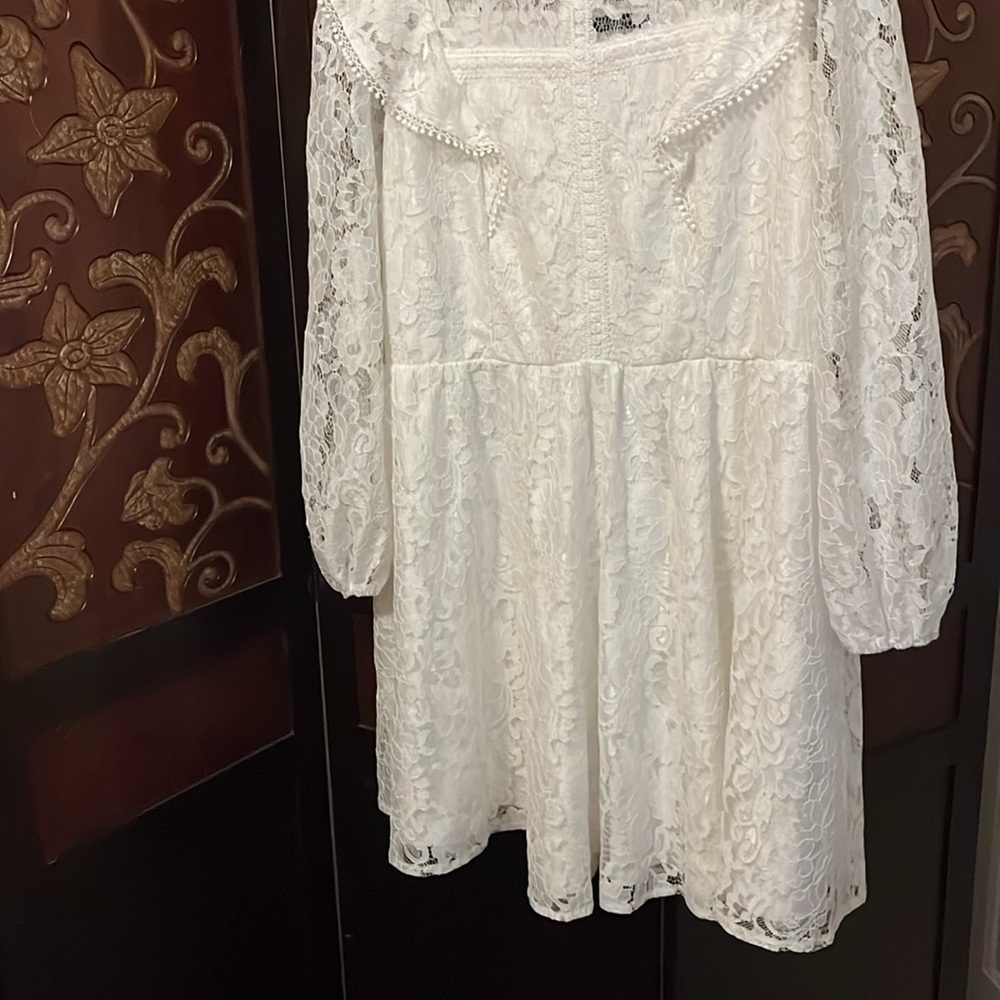 Simpler Plus Guipure Lace Panel Butterfly Sleeve Shirred Dress size 4X NWT
